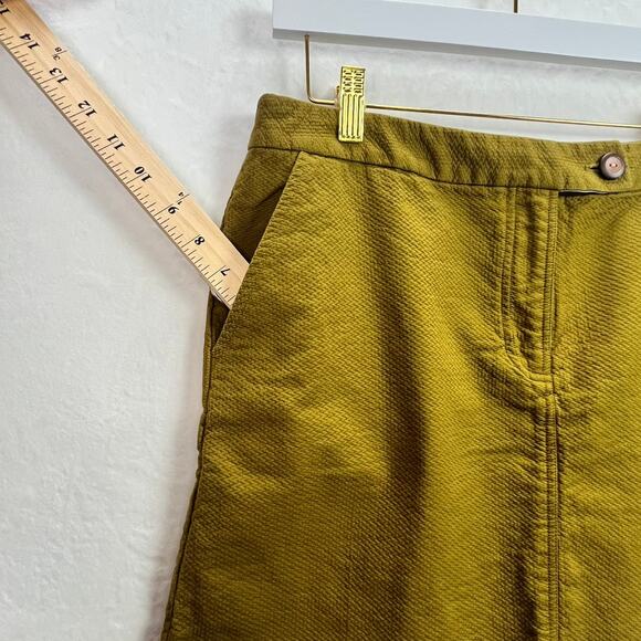 Vanessa Virginia Anthropologie Green Textured Mini Skirt with Pockets, Size 12 - Picture 3 of 11